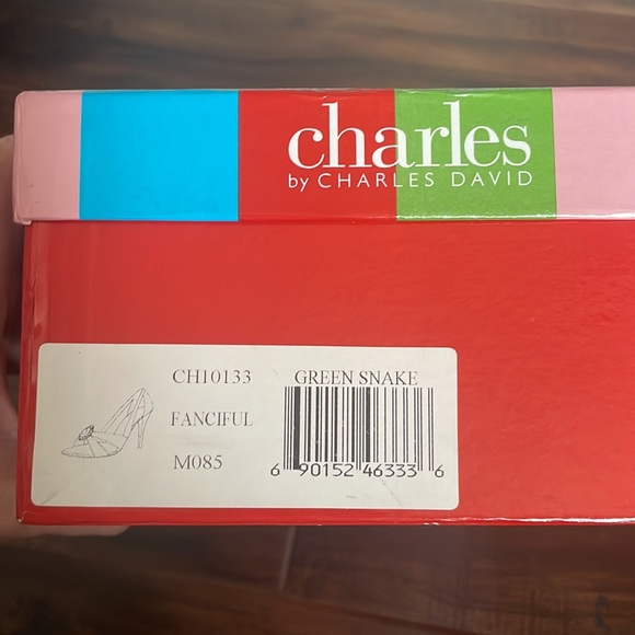 Charles david green and brown open toe pumps with jewel accent piece. - Picture 10 of 10